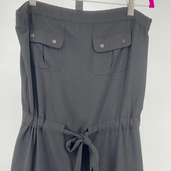 Cache Strapless Cargo Romper Jumpsuit Small Womens Capri Pant Suit Chest Pockets - Picture 4 of 8